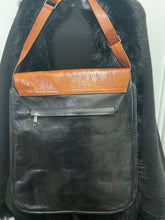 Load image into Gallery viewer, HANDMADE 2 TONE CROSSBODY AFRICAN LEATHER HANDMADE BAG WITH ANKH
